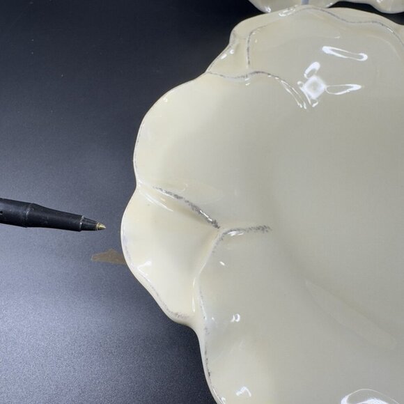 Roscher Flower Antique Butter Yellow Dish Plate 9inch Flower Shape Plate Set 2 - Picture 6 of 15